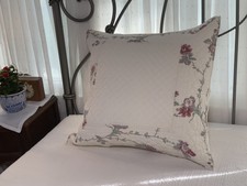 One Pine Cone Hill quilted floral on cream euro pillow sham cottage chic
