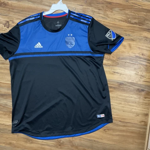 adidas San Jose Earthquakes 2018 Home Soccer Jersey Black 7418A  Men Sz XXL Cover
