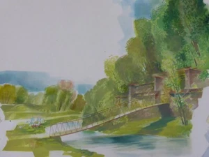 Eduard Steiner Kunstakademie München Reklame-Entwurf Landschaft wohl Aßberg (92) - Picture 1 of 12