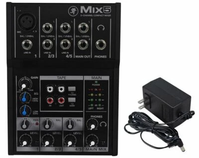 Mackie Mix5 5-Ch Compact Soundboard Mixing Console Mixer For Church/School - Image 1 of 4