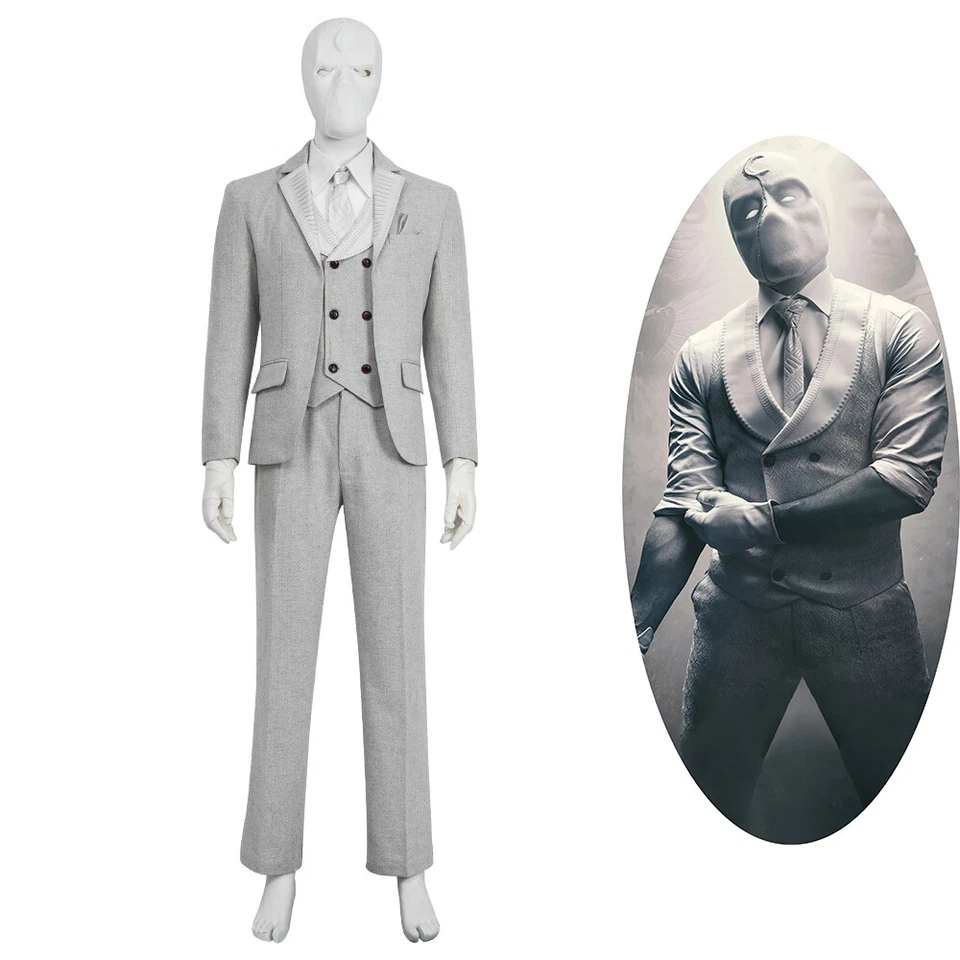 Disfraz de Caballero Luna Marc Spector Sr. Caballero Disfraz Traje Gris Conjunto Foto 1 de 4