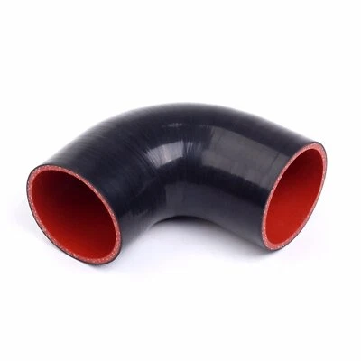 3 inch 90 Degree Elbow Silicone Hose Pipe Intercooler Coupler Turbo Black Red - Image 1 of 4