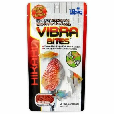 Hikari Vibra Bites 73g - Bloodworm Shaped Colour Enhancing Tropical Fish Food - image 1 of 4