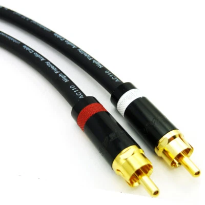 Gold Plated RCA Phono HiFi Leads Lo Cap 65 Klotz AC110 Cable Rean Hi End - Image 1 of 4