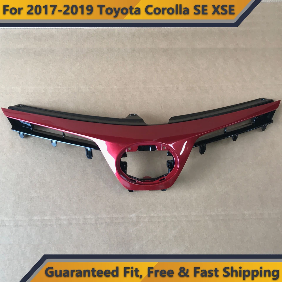 Parrilla superior delantera Barcelona roja para Toyota Corolla SE XSE Sport 2017 2018 2019 Foto 1 de 4
