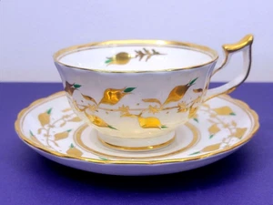 Taza de té y platillo Royal Chelsea England "Golden Jade" 506 - Imagen 1 de 6