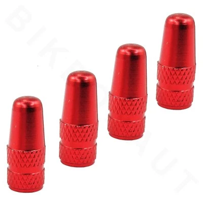 Presta Valve Cap Red 4 pieces Aluminum Alloy Bike Bicycle *U.S.A. Seller*