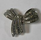 Antique Sterling Silver Bow Brooch, Pin