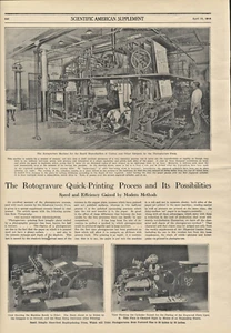 1913 Printing Press Photogravure Rotogravure Machine Newspaper Pictorials Views - Picture 1 of 1