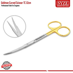 Tijera de goma dental Goldman para cortar tejidos gingival 12CM Laboratorio quirúrgico curvo - Imagen 1 de 3