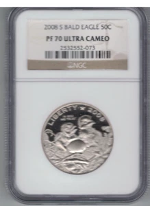 2008 S BALD EAGLE 50C NGC GRADED BY NGC PF70 OLTRA CAMEO - Picture 1 of 2