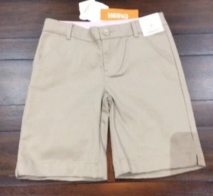 Nwt Gymboree Girls Uniform Shop Khaki Tan Wrinkle Free Adjustable Shorts Size 4 - Picture 1 of 2