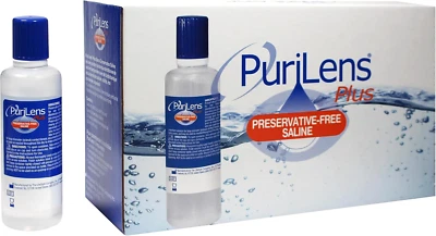 Lentes de contacto salinas Purilens Plus sin conservantes 120 ml (4 fl. oz.) Pack 12 Foto 1 de 4