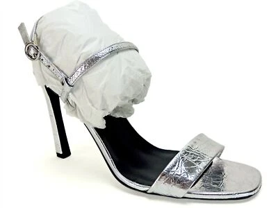 Sandalias de vestir Via Spiga para mujer Ren con cordones de cuero plateado talla 8 M Foto 1 de 4