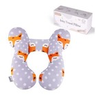 KAKIBLIN Baby Travel Pillow, Upgraded Baby Neck Pillows for Car Seat Gray Fox