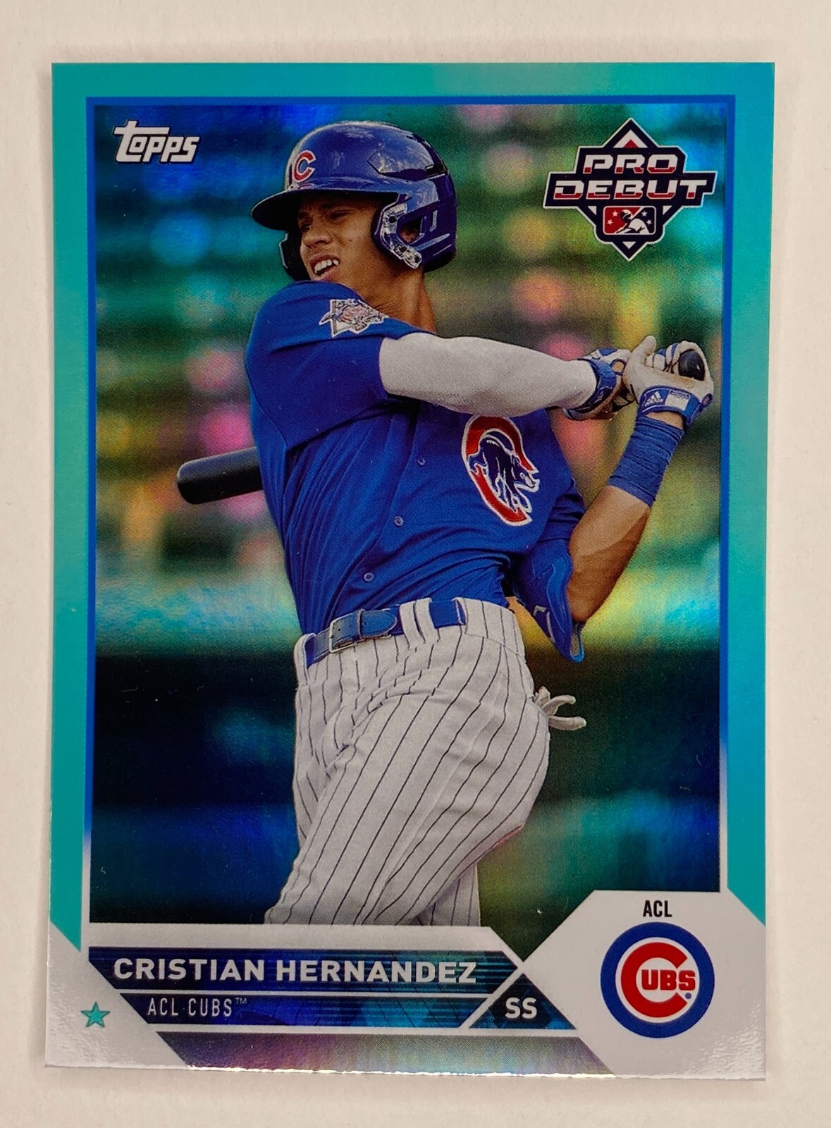 2023 Topps Pro Debut Aqua Foil #PD163 Cristian Hernandez SER /75