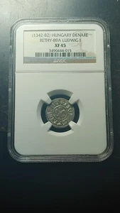 (1342-1382) Hungary Silver Denar Ludwig I NGC XF45                          2602 - Picture 1 of 4