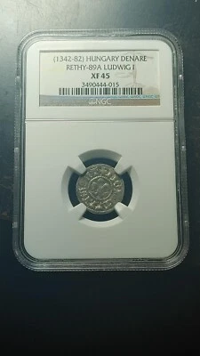 (1342-1382) Hungary Silver Denar Ludwig I NGC XF45                          2602 - Image 1 of 4