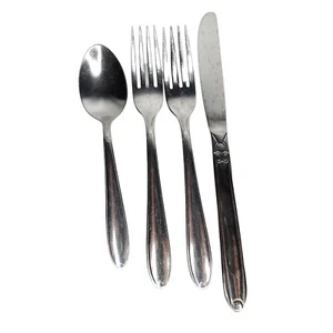 Vtg Utica Stainless Flatware Pretty Pattern Dinner Knife Teaspoon Forks 4pc - Picture 1 of 4