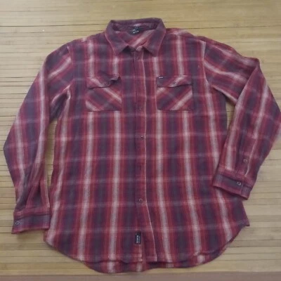 Camisa de franela gruesa con botones KR3W manga larga grande naranja/rojo/verde Foto 1 de 3