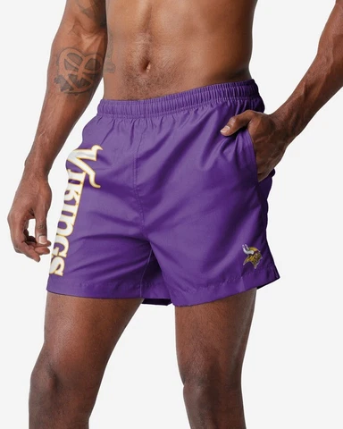 Mens UK/EU XL - USA L - Waist 34-36" Minnesota Vikings Swim Trunks  5.5" Inseam Cover