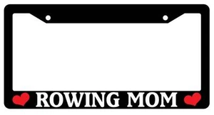 Black License Plate Frame ROWING MOM Auto Accessory Novelty - Picture 1 of 1