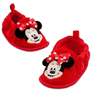 MINNIE MOUSE~Cara 3D~Pantuflas~Suaves~Zapatos~ROJO~Bebé~Disfraz~Tienda Disney - Imagen 1 de 9