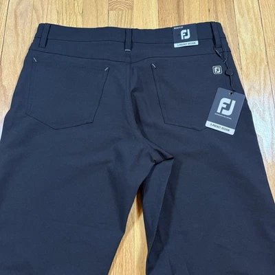 Footjoy 5 口袋性能裤 32x32 高尔夫运动版型弹力排汗黑色 — 第 1/4 张图片