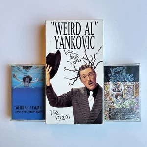 Weird Al Yankovic - Bad Hair Day VHS + Off The Deep End & S/T Cassette Tape - Picture 1 of 7