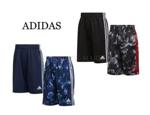 NEW! BOY YOUTH ADIDAS 2PK ACTIVE 3 STRIPE PULL ON SHORT! 1 MESH/1 PRINT! VARIETY - Picture 1 of 2