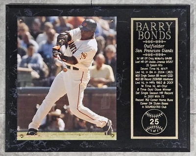 Placa Barry Bonds 12x15 con estadísticas Foto 1 de 3