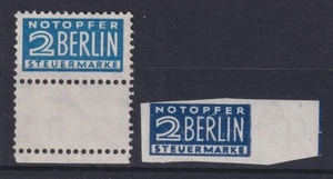 Berlin Notopfer 8x With Empty Field And 1w With Margin Mint 1948 - 1954 - Picture 1 of 2