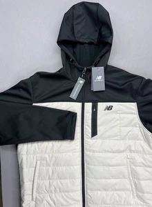 New Balance Puffer Jacket Fleece Lined Hooded Full Zip Mens Size Large - Picture 1 of 8