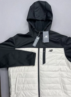 New Balance Puffer Jacket Fleece Lined Hooded Full Zip Mens Size Large - Image 1 of 4