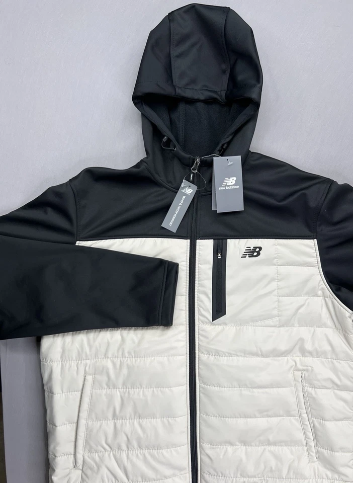 New Balance Puffer Jacket Fleece Lined Hooded Full Zip Mens Size Large - Image 1 of 4