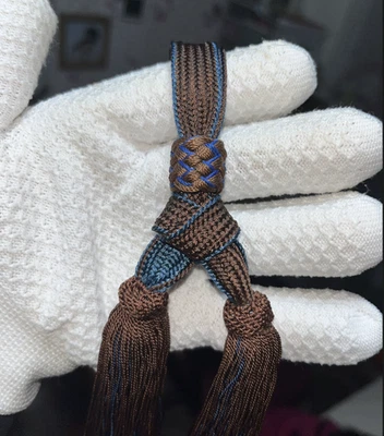 Borla Tsuka de seda de hielo negra roja azul para espada militar de Japón Katana Tachi #1698 Foto 1 de 4