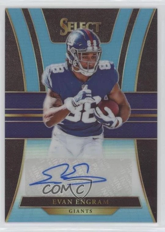 2017 Panini Select Rookie Signatures Light Blue Prizm /25 Evan Engram Auto RC - Image 1 of 2