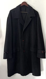 Mariano Rubinacci Charcoal Gray Herringbone Full Length 100% Cashmere Coat XL 48 - Picture 1 of 7