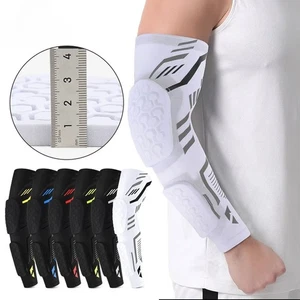Sports Anti-collision Padded Arm Sleeves, Elbow Forearm Honeycomb Pads Men Women - Picture 1 of 36