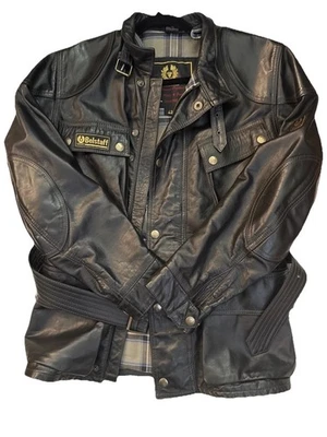 Chaqueta Belstaff de cuero con cinturón 42 (Estados Unidos ~Pequeña) Foto 1 de 4