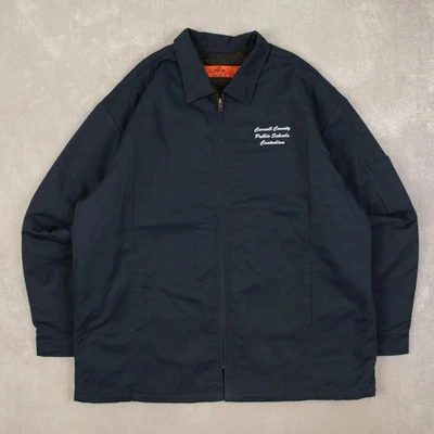 Red Kap Vintage 90s Custodian Full Zip Workwear Jacket 2XL Men's Navy Blue  - Image 1 of 4