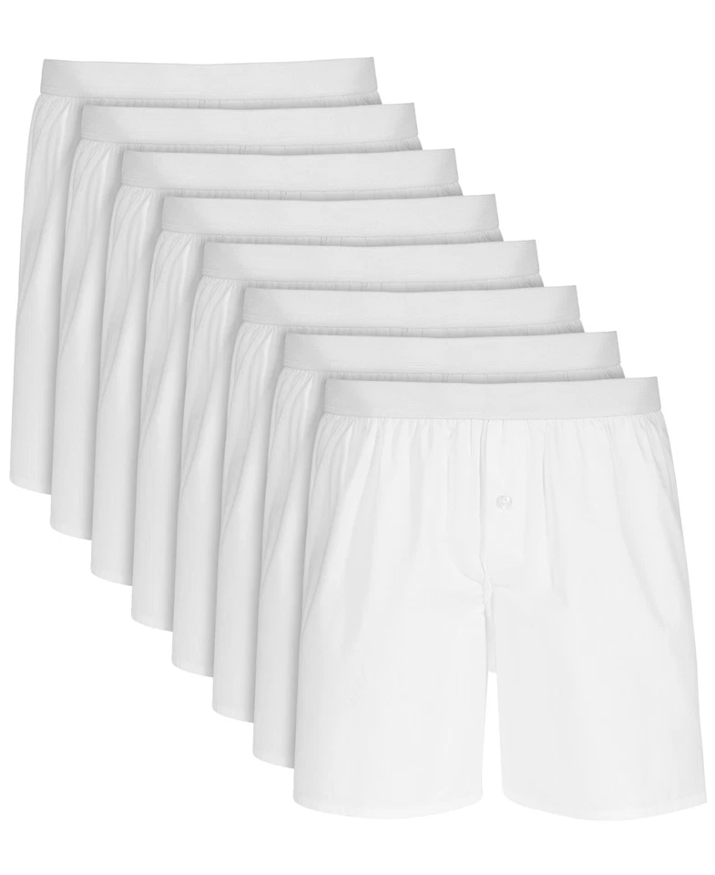 Paquete de 4 calzoncillos boxer de ajuste regular Club Room para hombre ropa interior XXL blancos lisos Foto 1 de 1