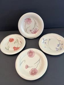 Salad Plates,  In the Garden by Sonoma Home Goods Flowers Cream  Color Set Of 4 - Picture 1 of 5