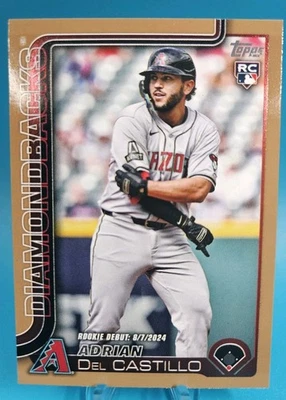 2025 Topps Update Adrian Del Castillo US267 Rookie Debut Gold /2025 Diamondbacks - Image 1 of 2