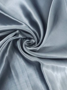 Deep Silver Liquid Satin Fabric - Picture 1 of 4