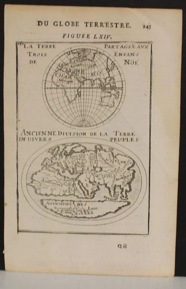 MAPA DEL MUNDO 1684 ALAIN MANESSON MAZO INUSUAL ANTIGUO ORIGINAL GRABADO EN COBRE Foto 1 de 1