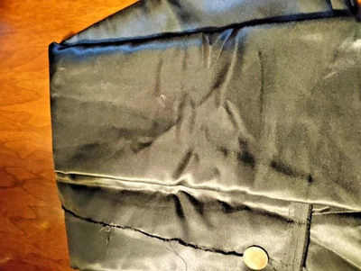 FABRIC REMNANT LIGHT WEIGHT BLACK SATIN 2 YDS X 44" - Image 1 of 3