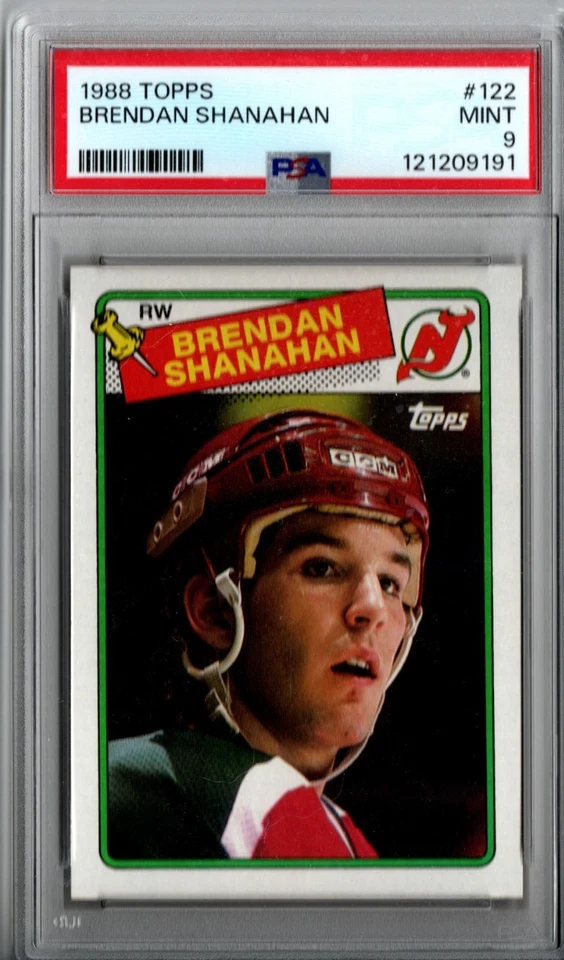 1988-89 TOPPS #122 BRENDAN SHANAHAN RC DEVILS PSA MINT 9 - Image 1 of 2