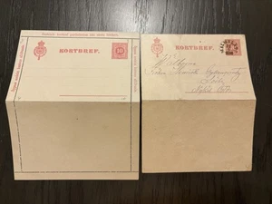 Schwedische Philatelie Postkarten Ganzsache 1898 10 Erz gebraucht und unbenutzt - Bild 1 von 3