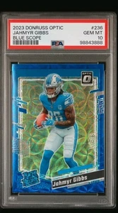2023 Optic Rated Rookie Jahmyr Gibbs Blue Scope PSA 10 8A - Picture 1 of 2
